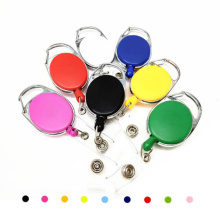 Customized Oval ABS Badge Reel Carabiner ID Card Retractable Holder Accessories Back with Clip